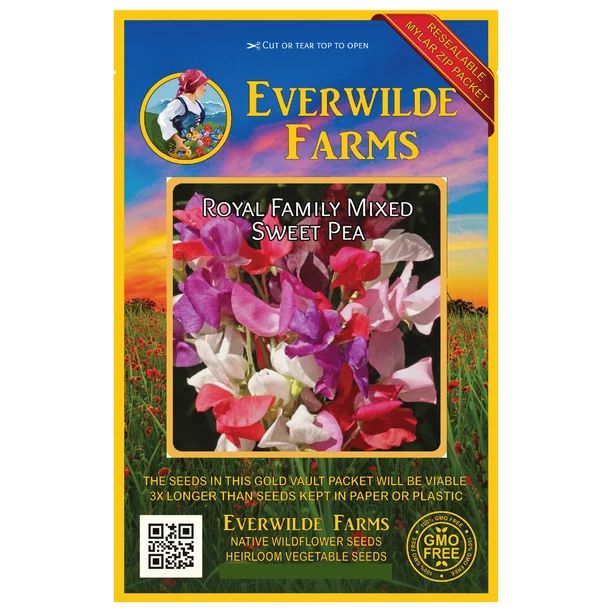 Everwilde Farms - 50 Royal Family Mixed Sweet Pea Garden Flower Seeds - Gold Vault Jumbo Bulk See... | Walmart (US)