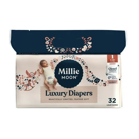 Millie Moon Luxury Diapers, Size 1, 32 Count | Walmart (US)