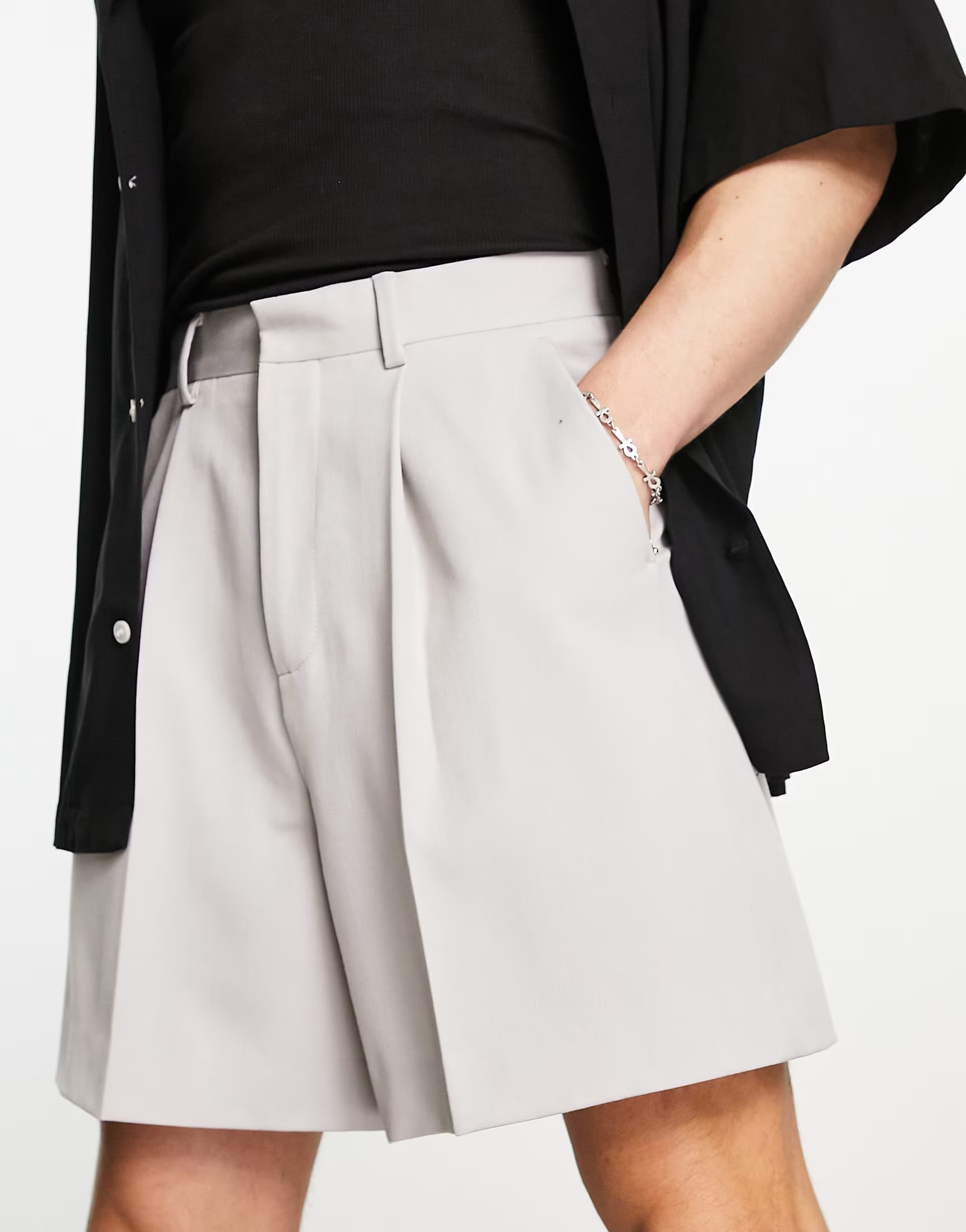 ASOS DESIGN smart cropped bermuda shorts in grey | ASOS (Global)