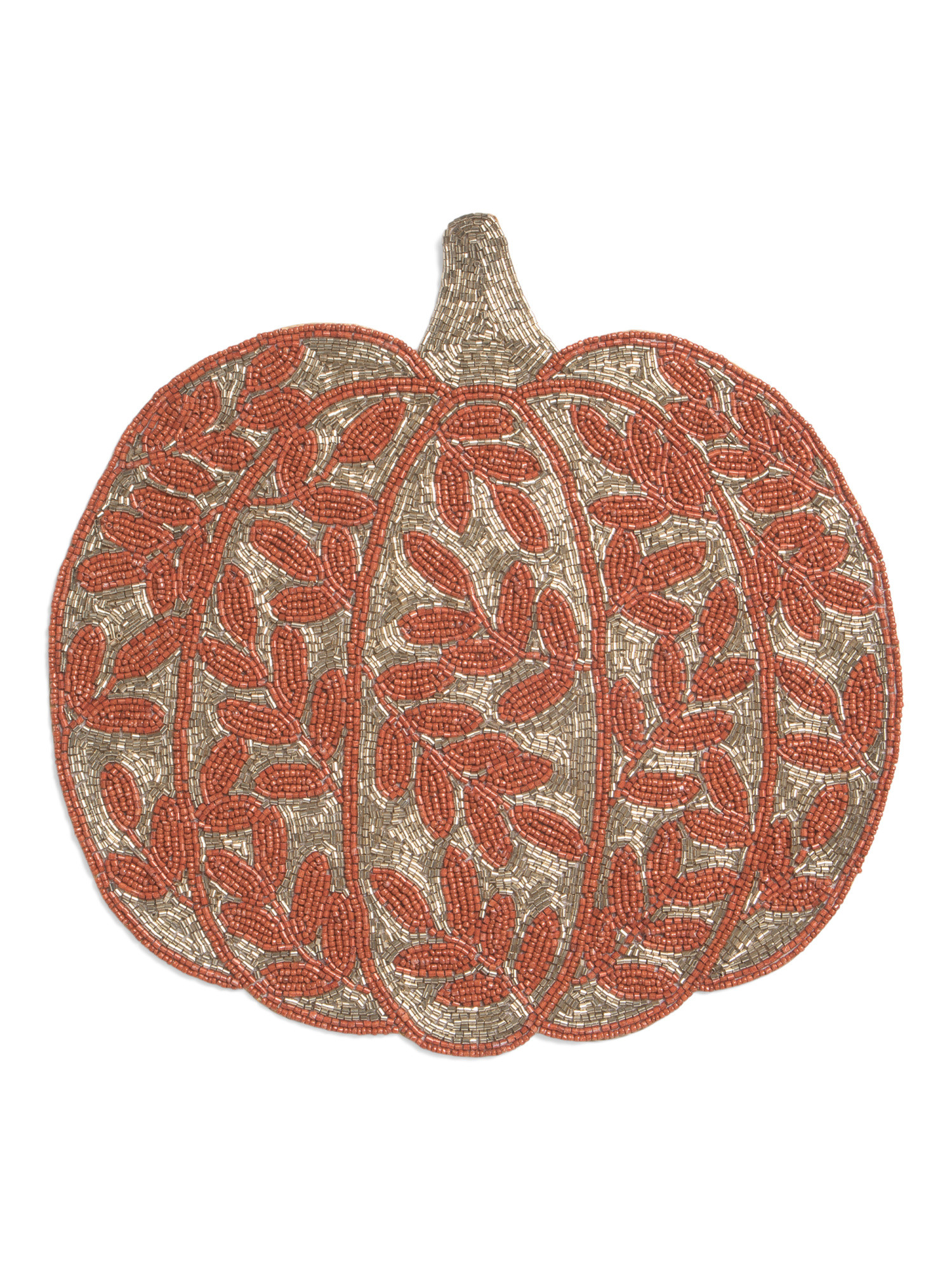 Figural Pumpkin Leaves Beaded Placemat | TJ Maxx
