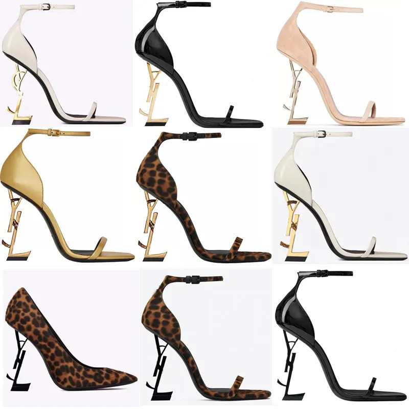 Designer High heeled Shoes Fashion Metal Leather Sandals with Temperament Wedding Banquet Party W... | DHGate