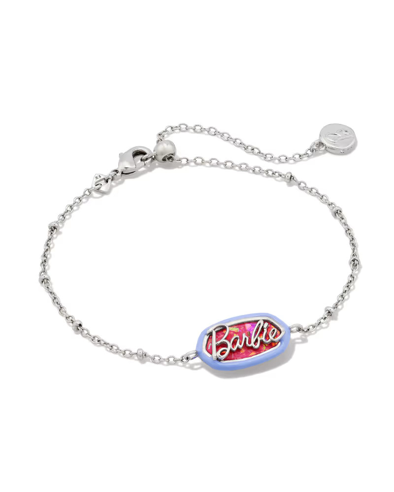 Barbie™ x Kendra Scott Silver Elaina Satellite Reversible Bracelet in Pink Iridescent Glitter G... | Kendra Scott