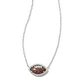Kendra Scott Football Short Pendant Necklace in Orange Goldstone, Rhodium-Plated Brass, Fashion Jewelry for Women | Amazon (US)