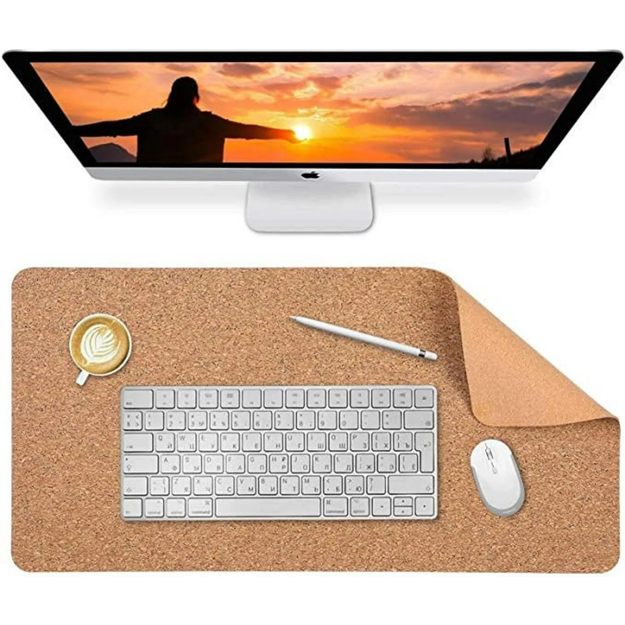 Desk Pad Cork Natural, Dual Side Desk Mat Table Cover Protector Blotter Mouse Pad Multi Sizes for... | Walmart (US)
