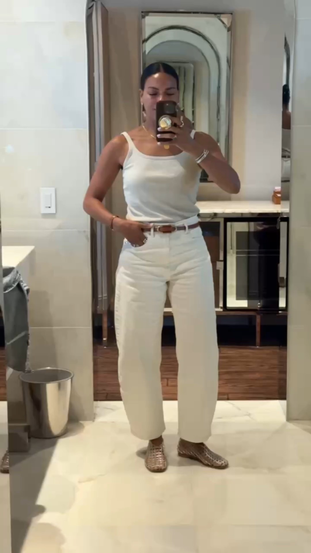 Normally I always travel in my Spanx set but I had to be ready to go right off the plane so I opted for a tank and denim. Added some light layers as well!

#LTKFindsUnder100 #LTKTravel #LTKOver40