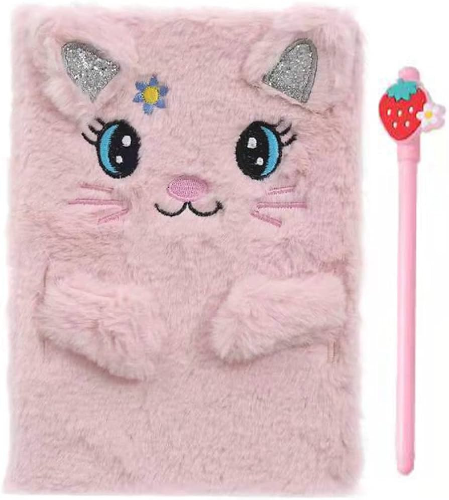 Plush Unicorn Rainbow Diary Notebook Fuzzy Journal Animal Lover Gifts for Kids Girls Teens Writin... | Amazon (US)