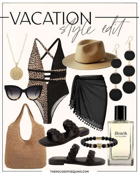 Amazon Fashion resort wear vacation look! Leopard swimsuit, braided sandals, beach bag, sarong coverup, sun hat, beach jewelry 

Follow my shop @thehouseofsequins on the @shop.LTK app to shop this post and get my exclusive app-only content!

#liketkit 
@shop.ltk
https://liketk.it/3Z5y2