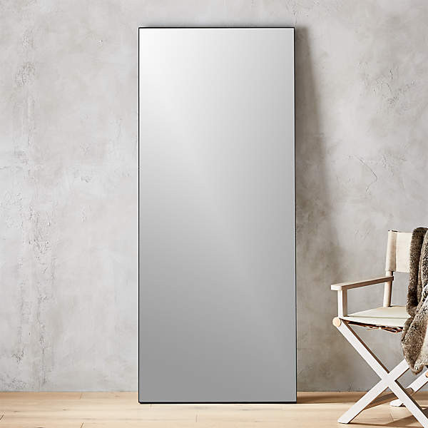 INFINITY BLACK FLOOR MIRROR 32"X76" | CB2