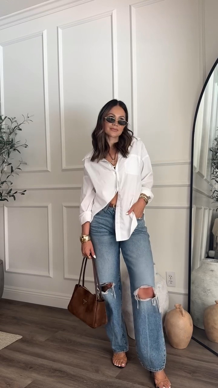 THIS OR THAT:  styling basics spring edit 
Wearing size 26 in jeans and small in black trousers 
Button up shirts are medium for an oversized fit ! 
I’m 5’4”/130

#LTKOver40 #LTKU #LTKootd