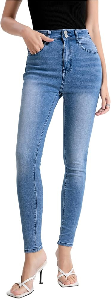 Womens Instantly Slims Stretchy Denim Pants Stylish High Waisted Skinny Jeans Butt Lifting Jeggin... | Amazon (US)
