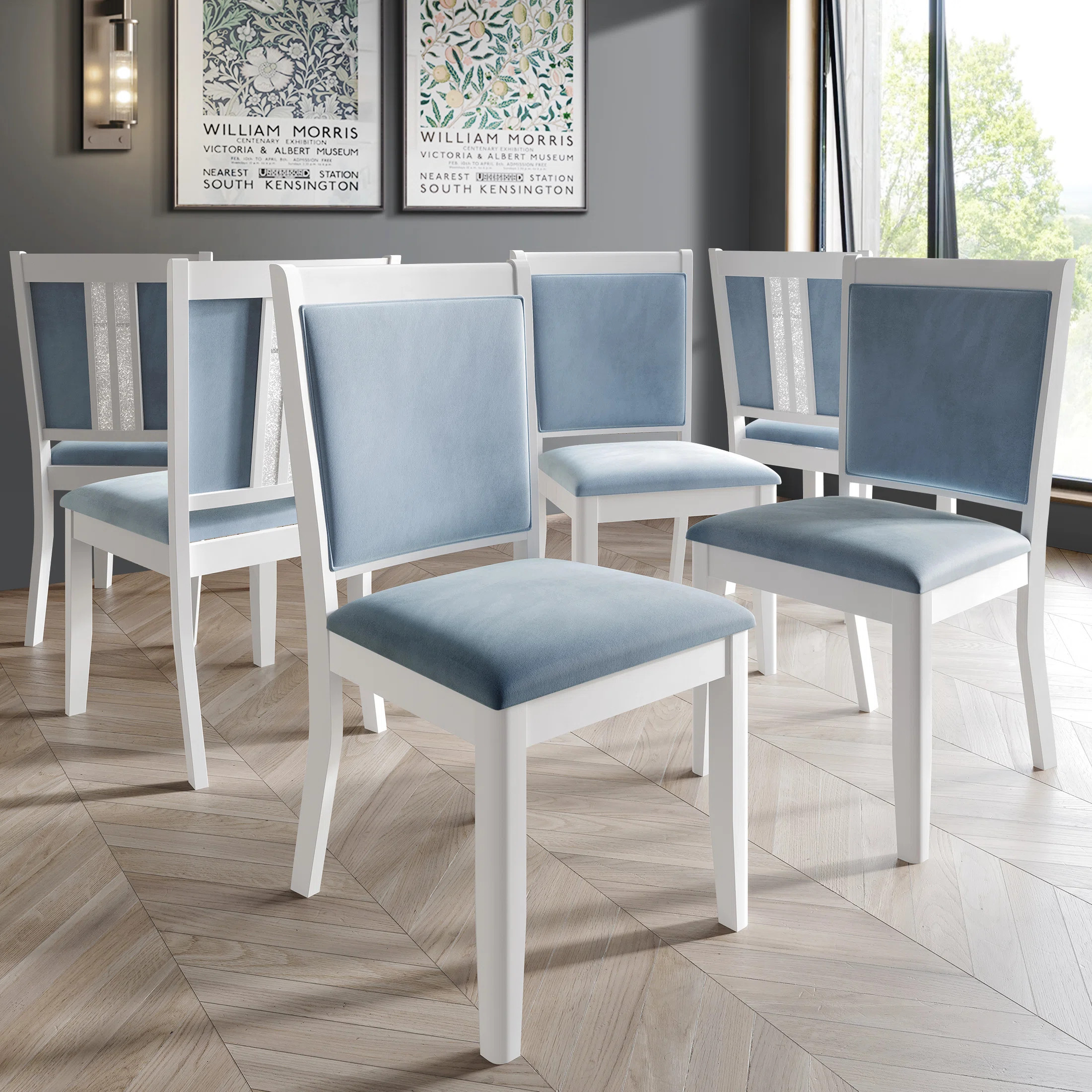 Ketra Velvet Side Chair in Light Blue | Wayfair North America