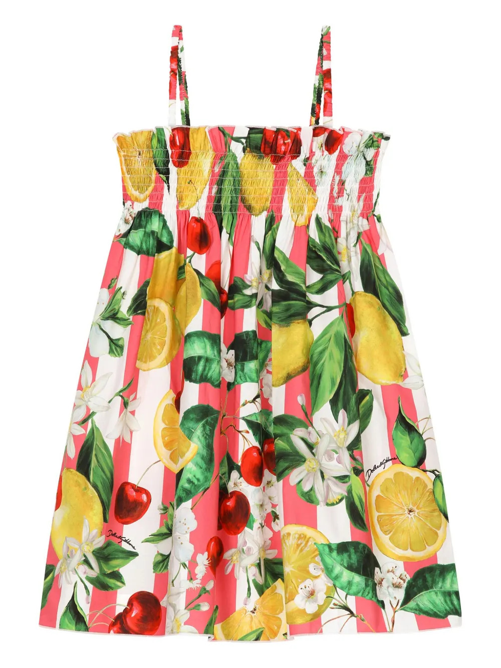 Dolce & Gabbana Kids Lemon & Cherry-print Cotton Dress | Yellow | FARFETCH | Farfetch Global