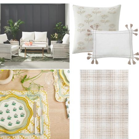 Pretty summer decor for inside and out! Pillows give off Serena & Lily vibes for WAY less, and I adore this plaid rug!

#homedecor #arearug #throwpillows #outdoorfurniture #patiofurniture 

#LTKhome #LTKSeasonal #LTKunder50
