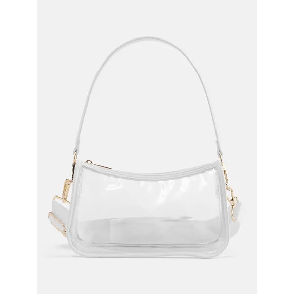 No Boundaries Women's Game Day Clear Mini Shoulder Bag, White | Walmart (US)