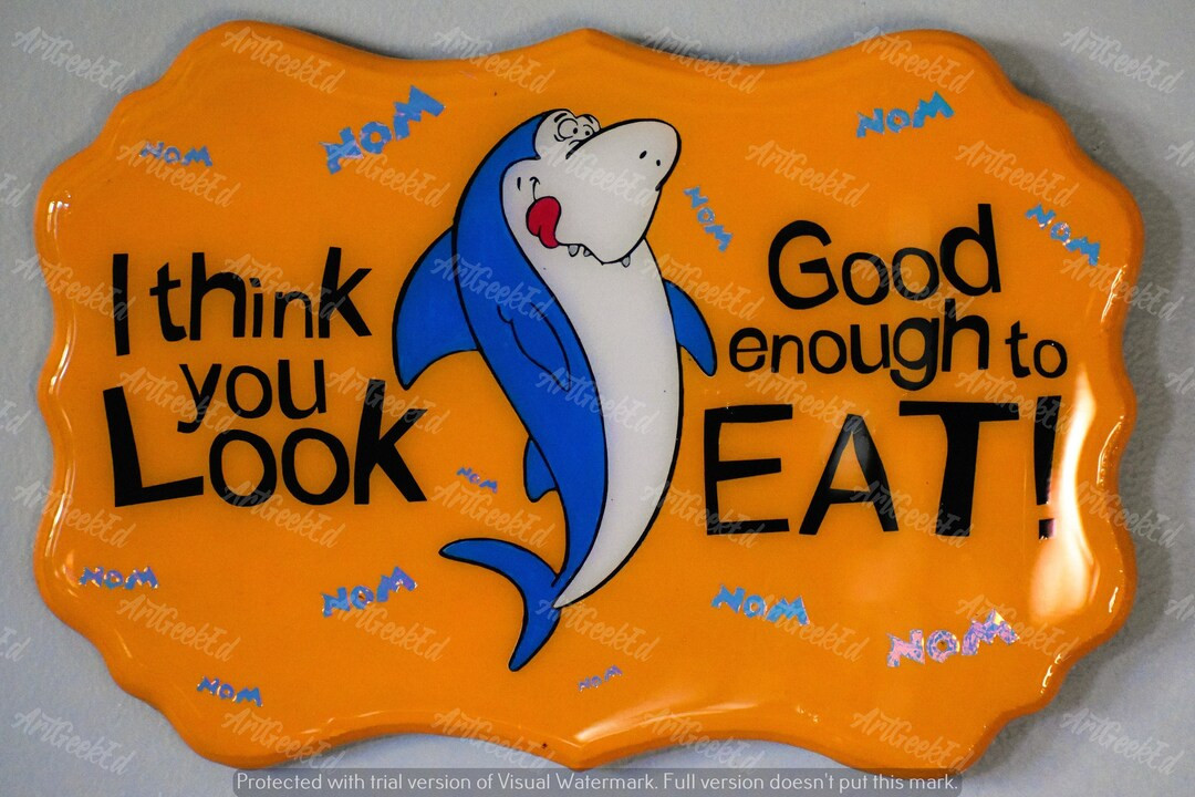 You Look Good Enough to Eat Jabberjaw Inspired Unique, Handcrafted Wall Art - Etsy | Etsy (US)