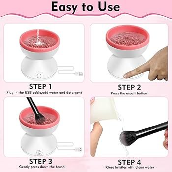 Electric Makeup Brush Cleaner Machine, Portable Automatic Spinner Brush Cleaner Tools for All Siz... | Amazon (US)