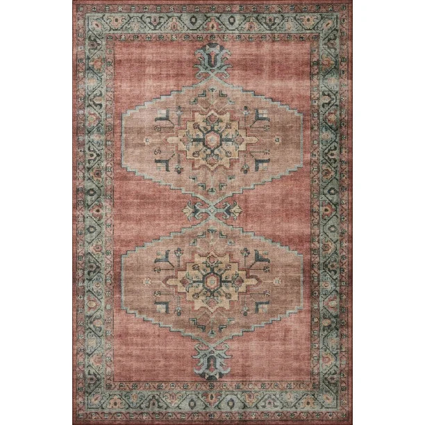 Loloi II Heidi Collection HEI-05 Spice / Aqua, Area Rug 8'-6" x 11'-6" | Walmart (US)