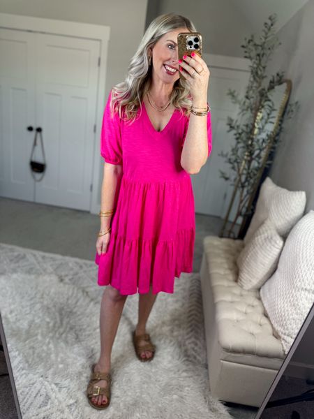 Daily try on, Walmart outfit, Walmart Fashion, Walmart try on, pink dress, tiered dress 

#LTKSeasonal #LTKFindsUnder50 #LTKStyleTip