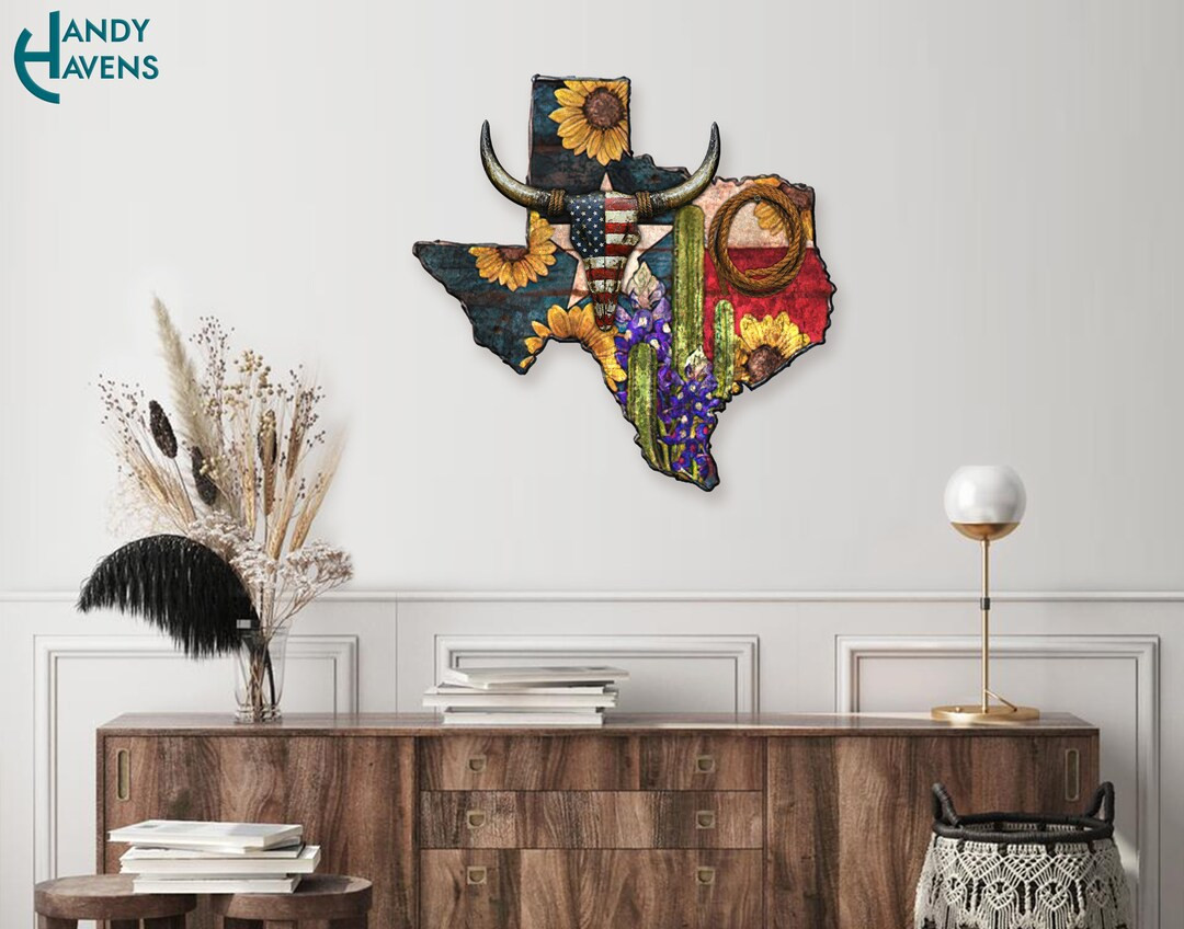 Texas Hanging Metal Sign/bluebonnet/texas Longhorn Sign/texas - Etsy | Etsy (US)