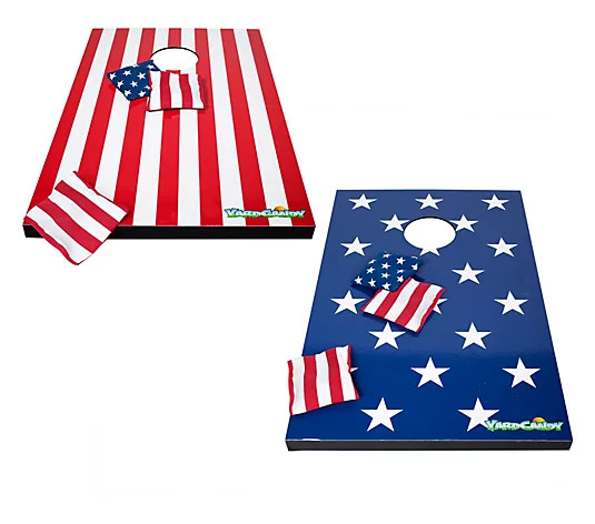 YardCandy Stars and Stripes Wooden Cornhole Set - QVC.com | QVC