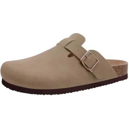 KIDMI Women's Suede Clogs Leather Mules Cork Footbed Sandals Potato Shoes with Arch Support | Amazon (US)