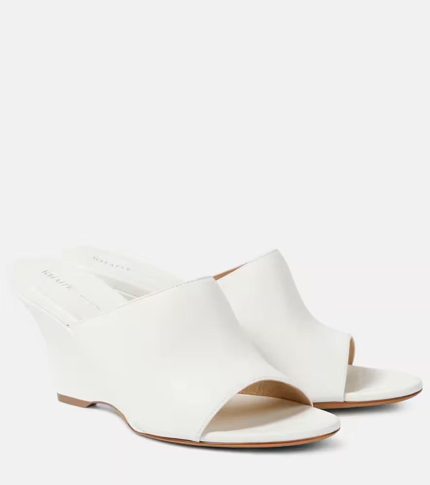 Khaite Marion leather wedge mules | Mytheresa (US/CA)