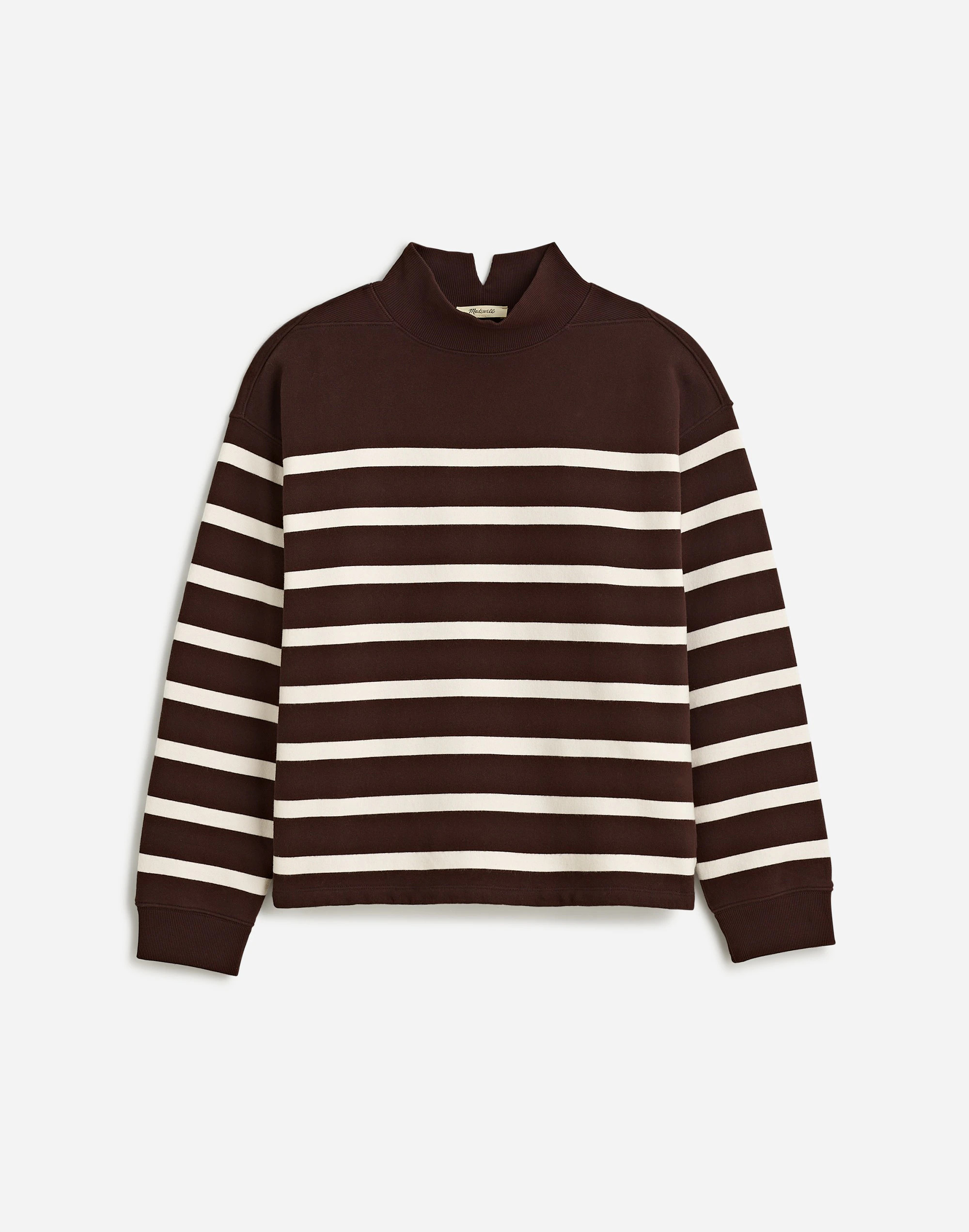 Midweight Mockneck Sweatshirt in Stripe | Madewell | Madewell