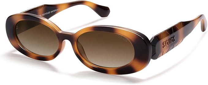 SOJOS Ocean Collection Retro Oval Polarized Sunglasses for Women Men Vintage Recycled Plastic Fra... | Amazon (US)