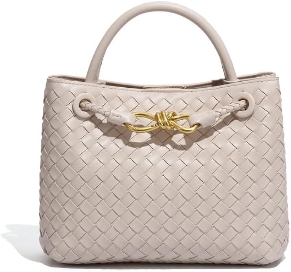Hobo Handbag for Women Woven Tote Bag Shoulder Bag PU Leather Crossbody Bag Handwoven Storage Bag | Amazon (US)
