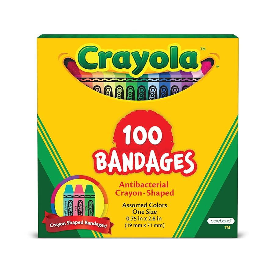 Crayola Shaped Kids Bandages, 100 CT | Great for Birthdays, Party Supplies, Stickers, Stocking St... | Amazon (US)