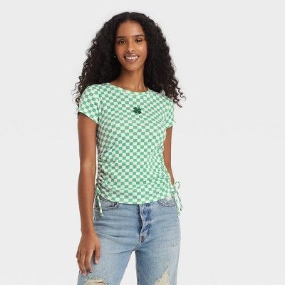 Women's St. Patrick's Day Shamrock Baby Short Sleeve Graphic T-Shirt - Green | Target