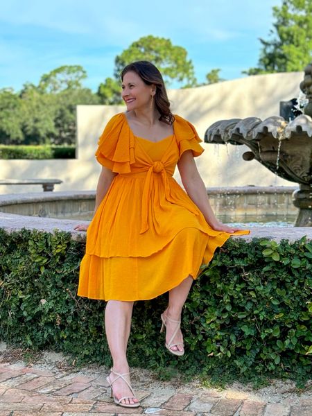 pockets, sweetheart neckline, flutter sleeves, and smocked back for comfort.

Use my discount code: 𝗣𝗘𝗥𝗙𝗜𝗧𝗟𝗬𝗣𝗘𝗧𝗜𝗧𝗘𝟭𝟱 for 15% off your first order.

I'm 4'10" and 115#; bust 32B, waist 26, hips 36 

Wearing XS (dress is fitted)


#LTKOver40 #LTKParties #LTKStyleTip