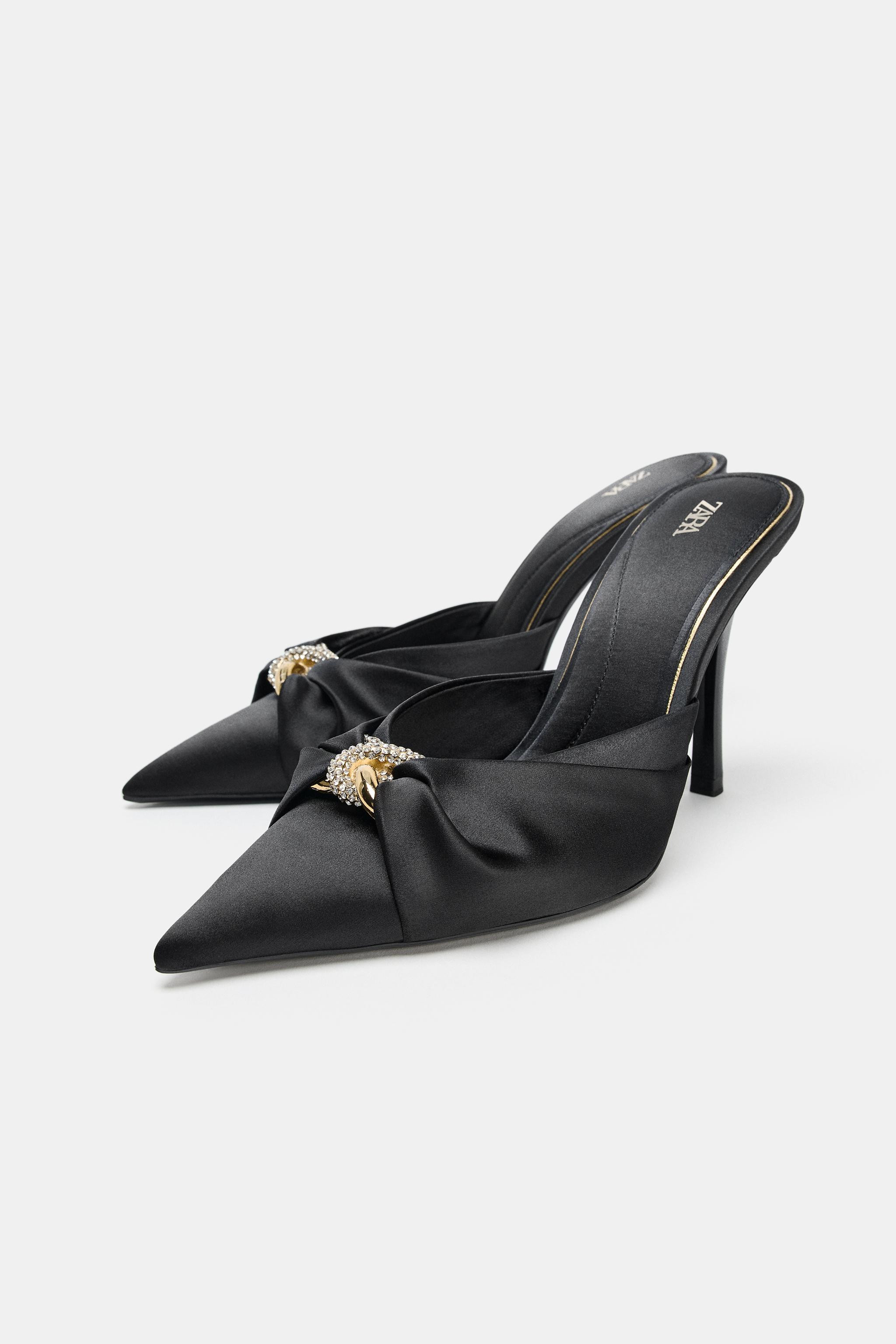 SATIN HEEL SANDALS WITH APPLIQUÉ | Zara UK