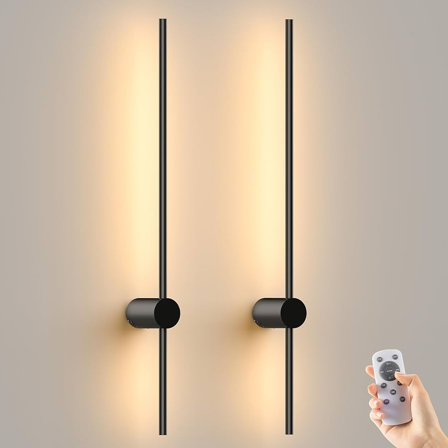 Battery Operated Wall Sconces Set of 2,10000mAh Rechargeable Wireless Sconces with Remote Control... | Amazon (US)