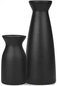 Joynisy Ceramic Vase Set of 2, Black Matte Boho Vase for Decorative Dried Flowers Pampas Grass De... | Amazon (US)