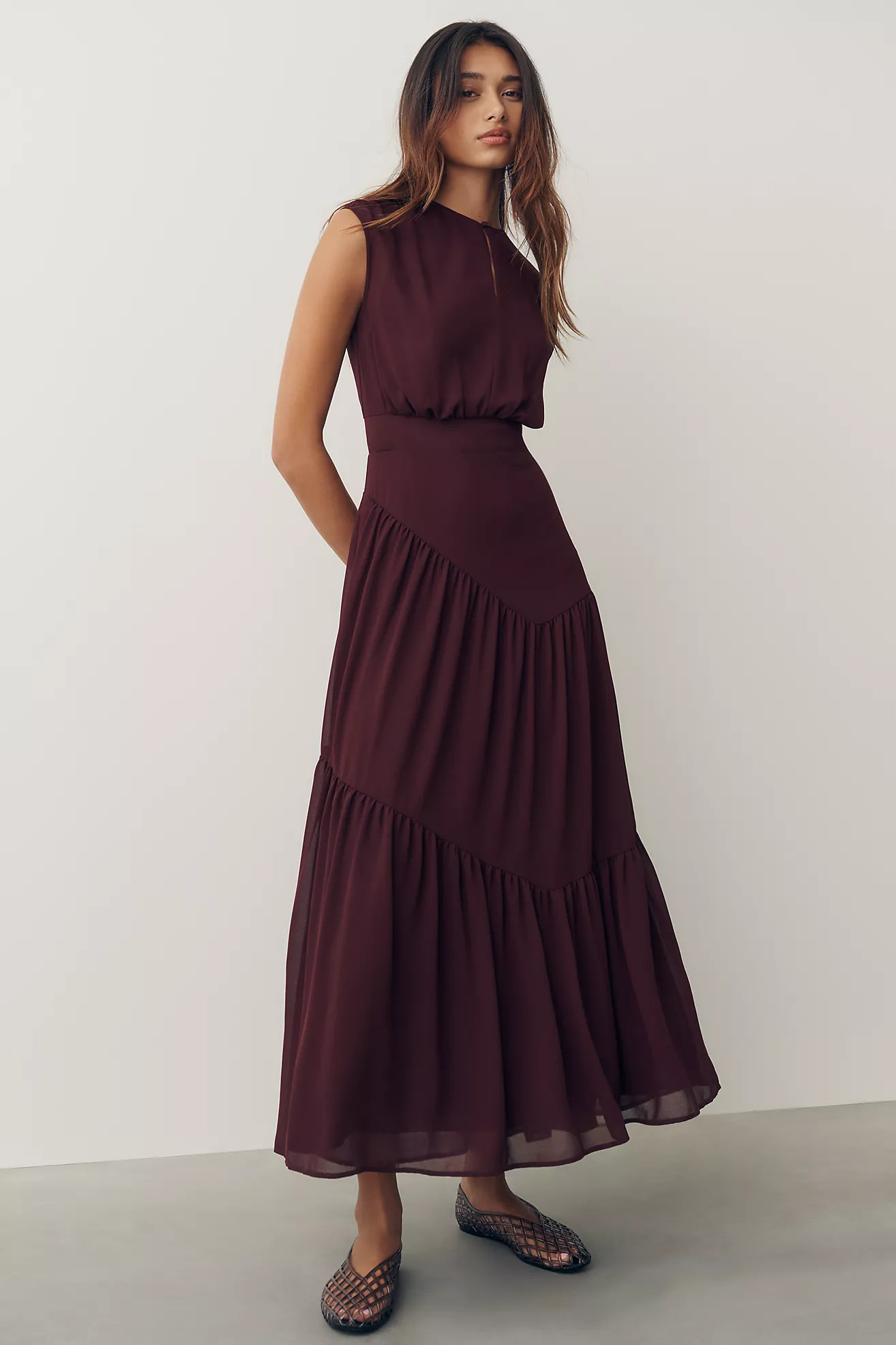 By Anthropologie Waisted Cap-Sleeve Dress | Anthropologie (US)