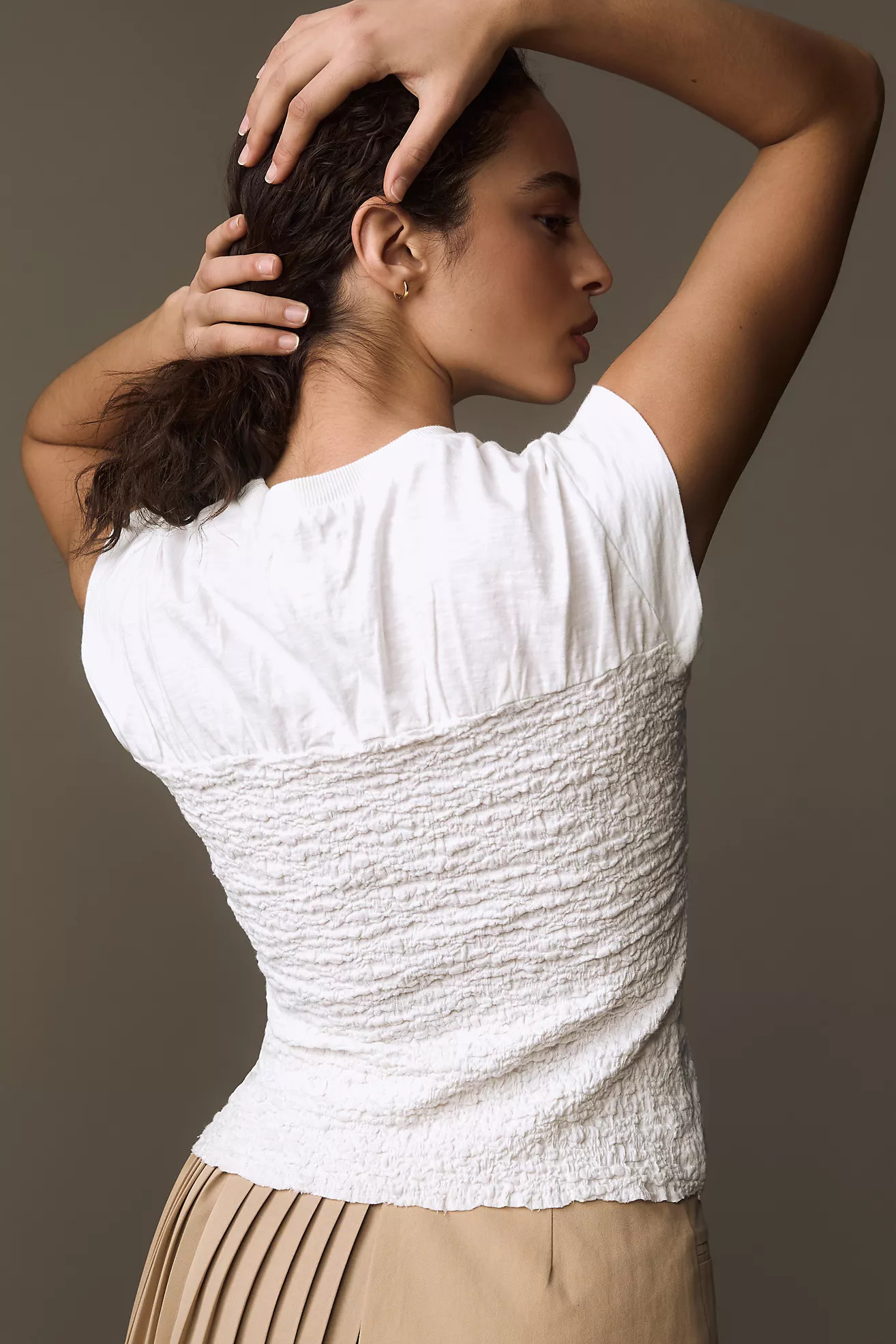 Maeve Smocked Muscle Top | Anthropologie (US)