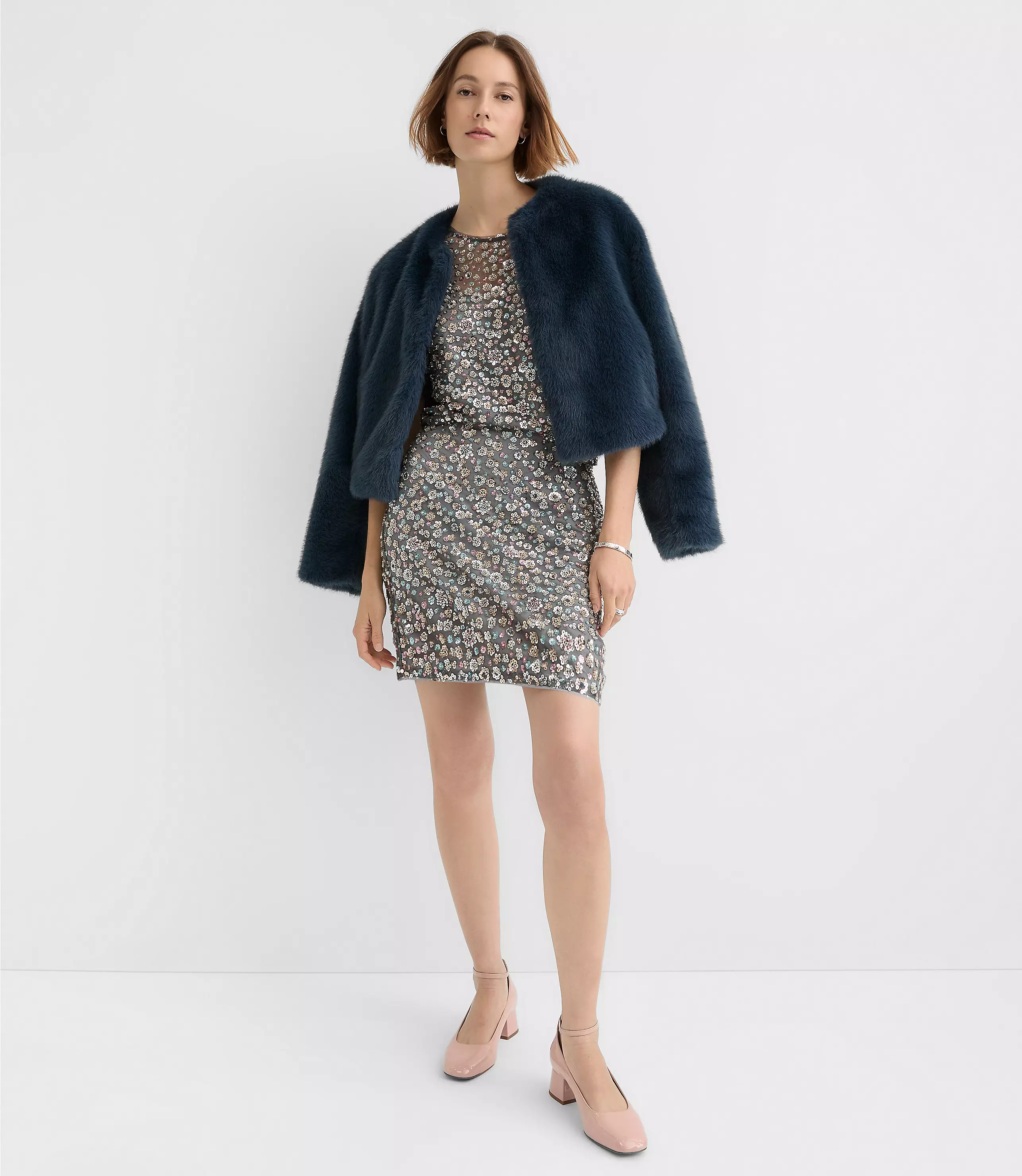 Floral Sequin Mini Skirt | LOFT