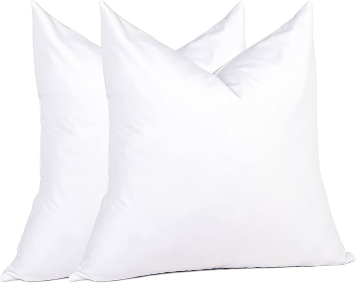 puredown® Natural Feather Down Throw Pillow Inserts 20 x 20 (Set of 2, White), Décor Pillow for... | Amazon (US)