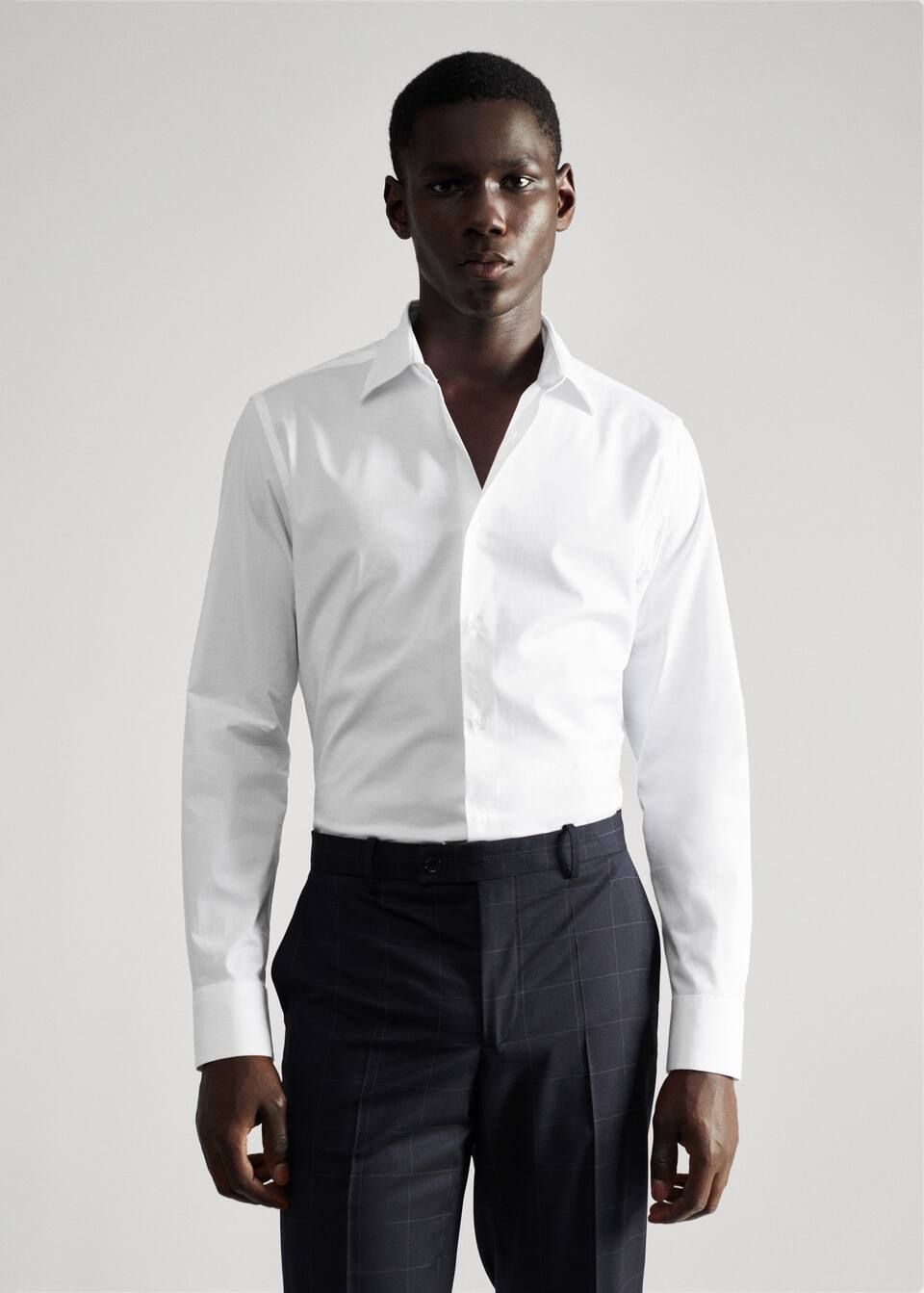 Slim fit cotton suit shirt -  Men | Mango Man USA | MANGO (US)