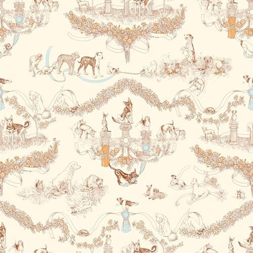 NuWallpaper x Rachel Antonoff Orange Worst in Show Peel and Stick Wallpaper, Removable Wallpaper,... | Amazon (US)