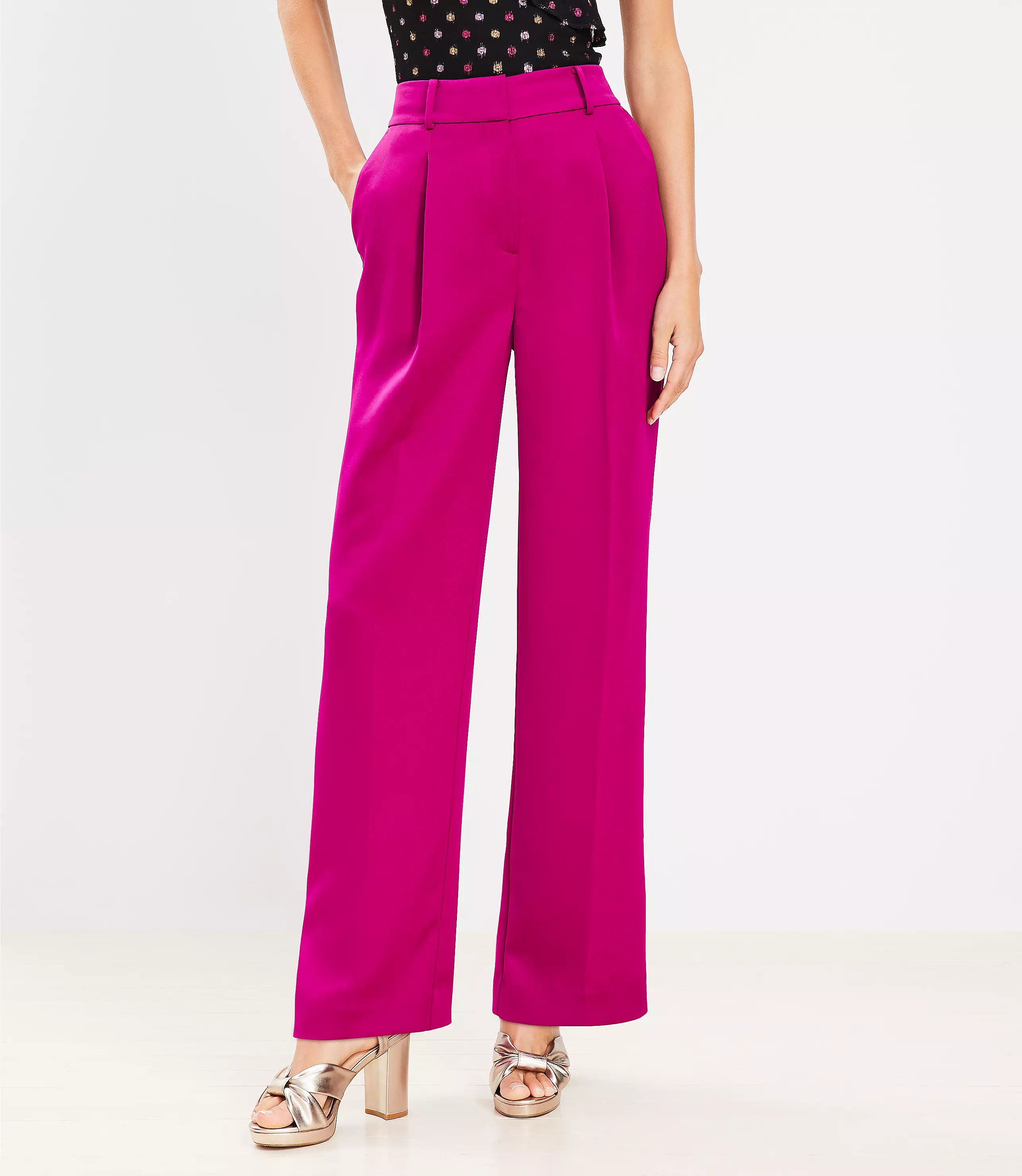 Peyton Trouser Pants in Satin | LOFT