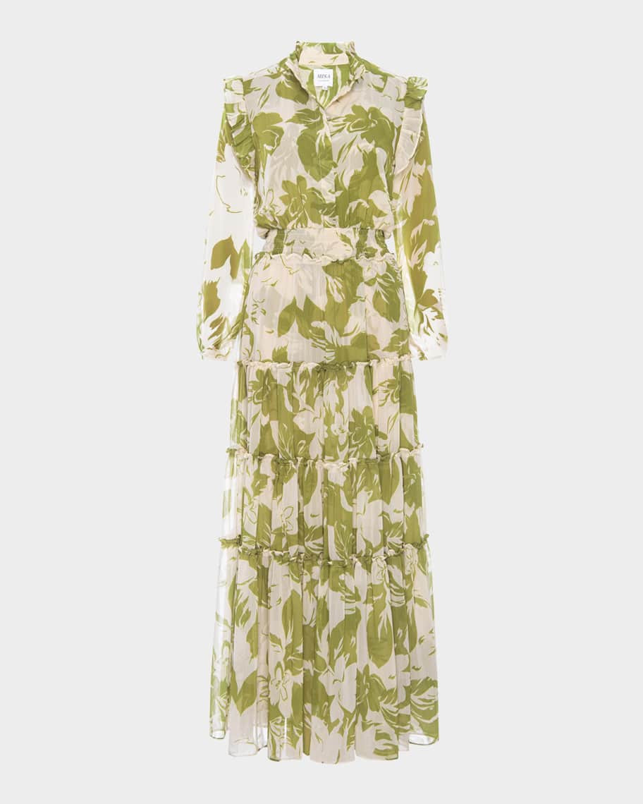 MISA Los Angeles Arhea Chiffon Midi Dress | Neiman Marcus