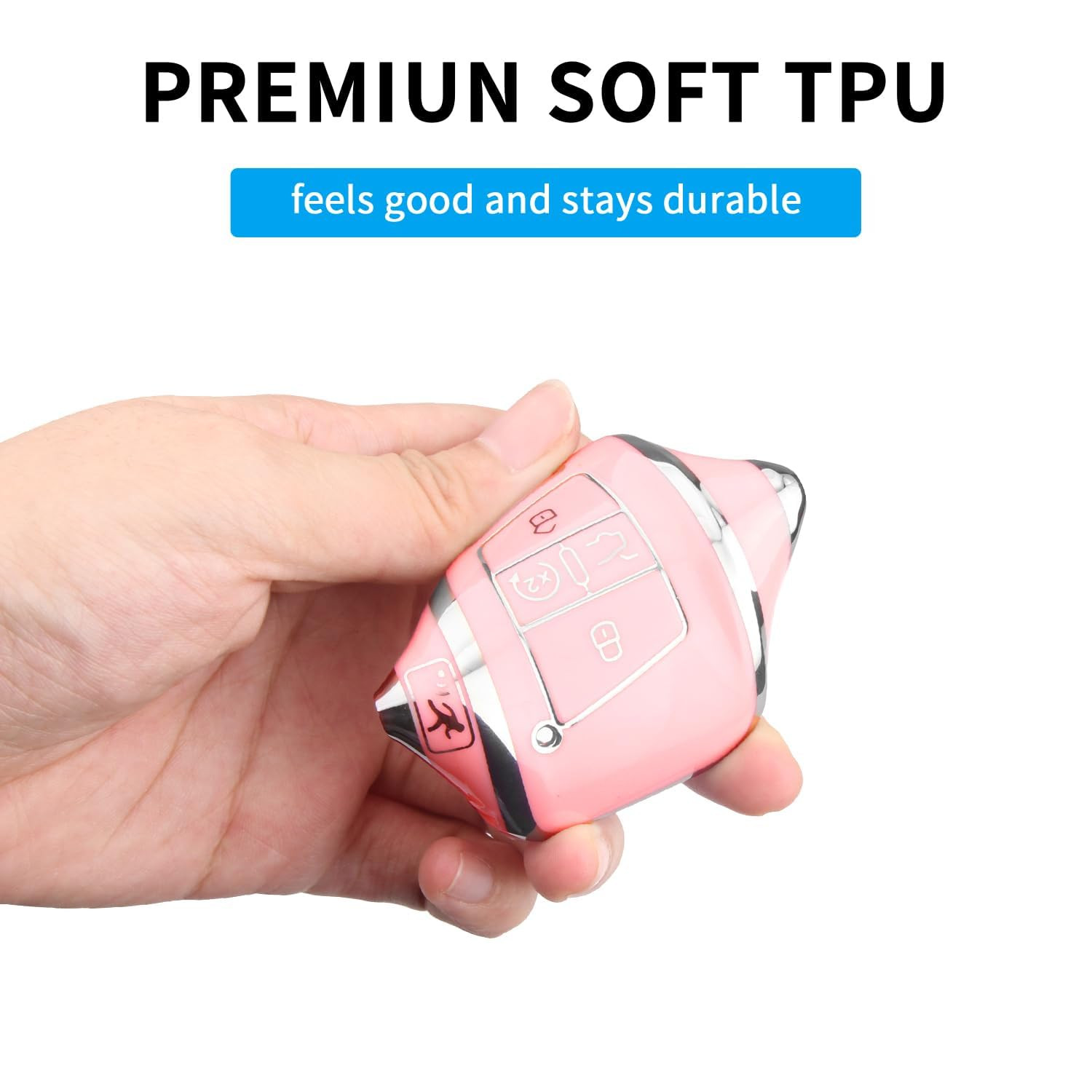 for Volkswagen Key Fob Cover with Keychain, Soft TPU Car Key Shell Case Holder for Atlas Golf All... | Amazon (US)