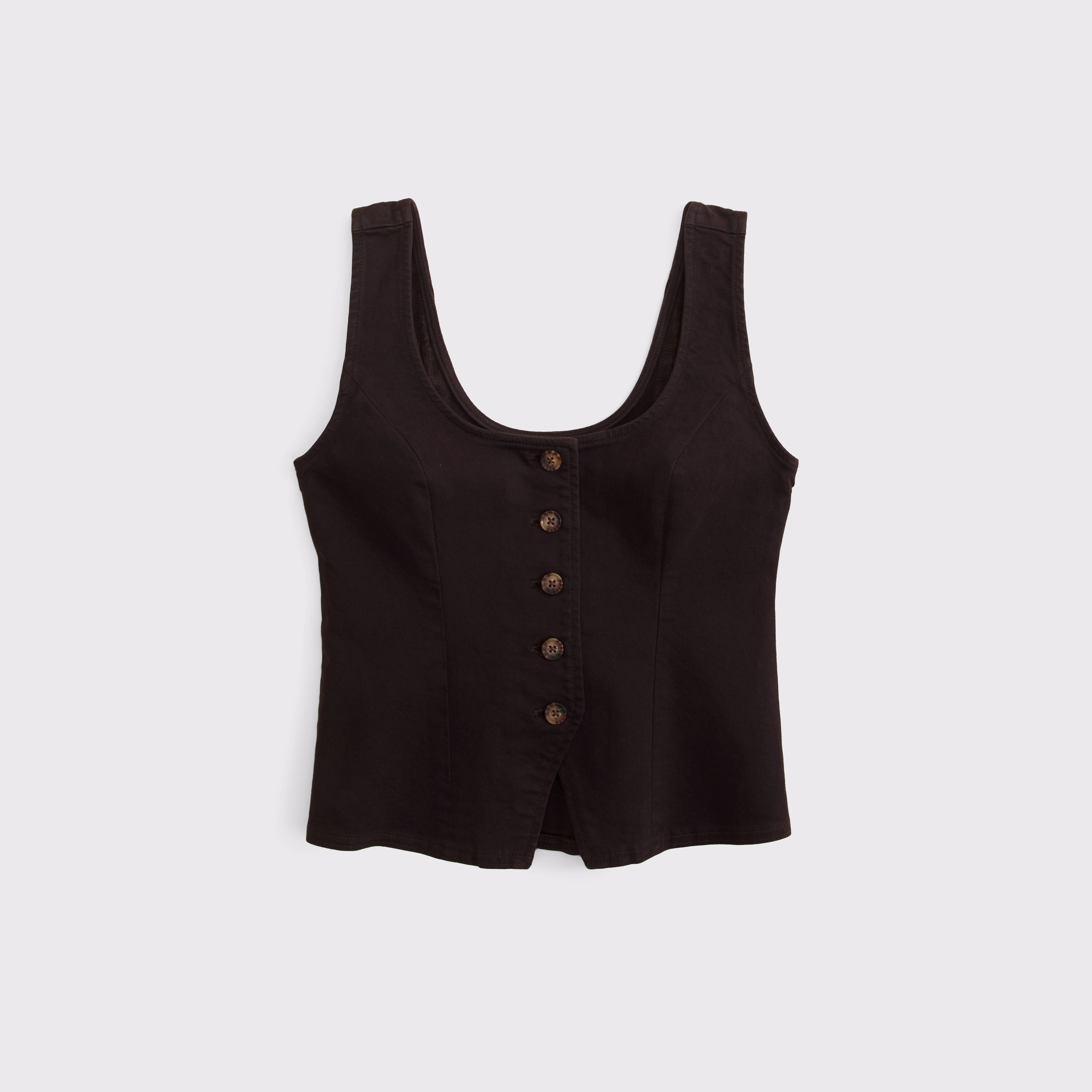 Tie-Back Scoop Neck Denim Vest | Abercrombie & Fitch (UK & DE)