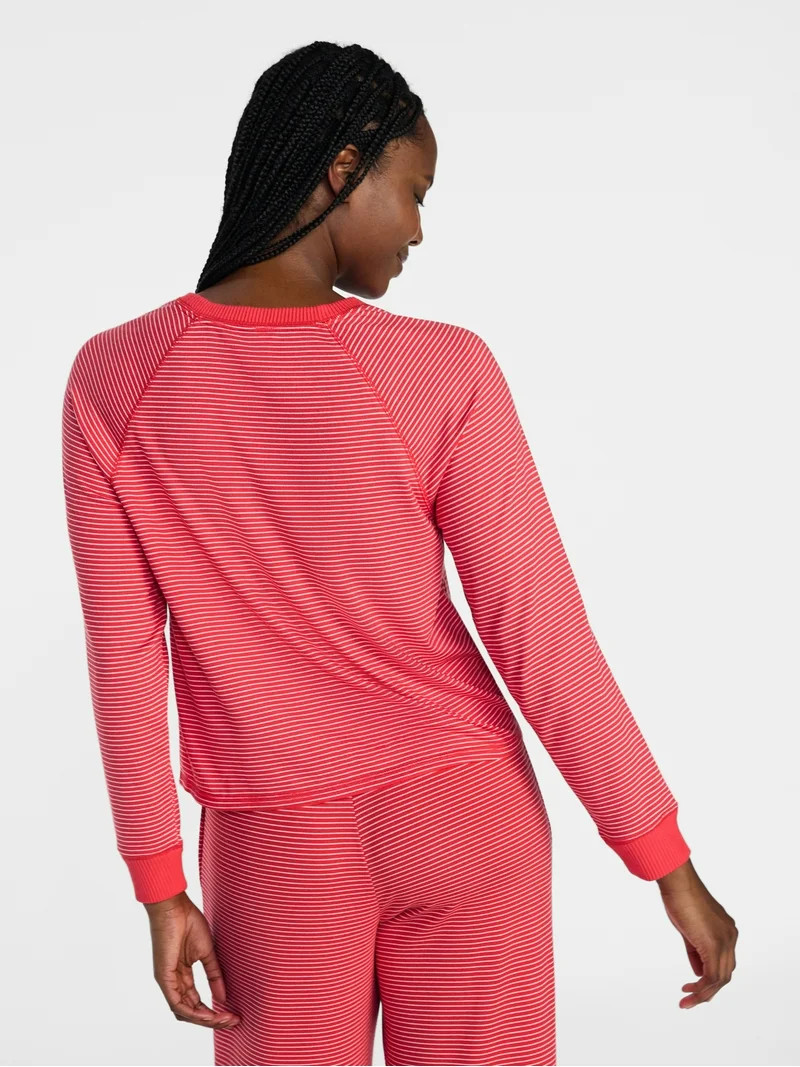 Joyspun Women's Cozy Lounge Collection Hacci Knit Long Sleeve Sleep Top, Sizes XS-3X | Walmart (US)