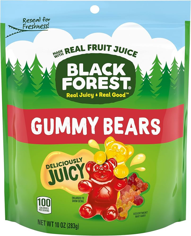 Black Forest Gummy, Bears, Fruit Flavor, Deliciously Juicy, Made with Real Fruit Juice, School Sn... | Amazon (US)
