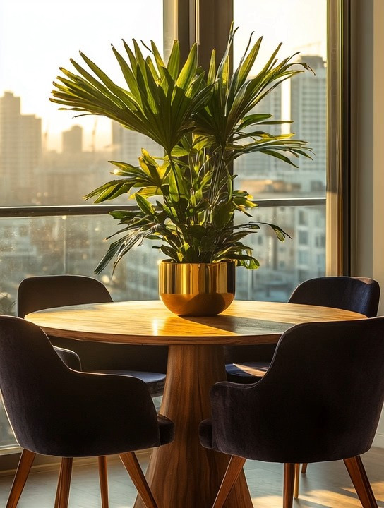 An elegant round wooden dining table is one of the most timeless pieces you can bring into a home.

There is something powerful about a round shape. No sharp edges. No hierarchy. Just flow. It softens the room instantly and makes the entire space feel more inviting and balanced.

This sculptural wooden base adds depth and warmth, grounding the room with natural texture. The rich wood grain becomes the statement — organic, refined, and quietly luxurious. It doesn’t need embellishment. The craftsmanship speaks for itself.

Paired with navy velvet dining chairs, the contrast is striking. The deep blue adds richness and sophistication, while the wood keeps everything warm and approachable. It’s the perfect balance between bold and classic.

A round wooden table like this works beautifully in:
• Small dining areas
• Open-concept spaces
• Condo living
• Breakfast corners
• Intimate dining rooms

It anchors the room without overwhelming it. It feels curated without trying too hard.

Simple. Elegant. Timeless.

#DiningRoomDesign #RoundDiningTable #ModernElegance #VelvetChairs #TimelessInteriors #ElegantLiving 

 #LTKHome