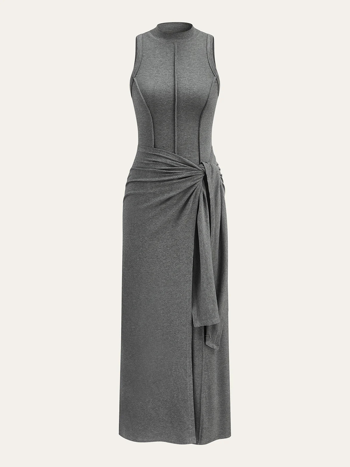 Sleeveless Mock Neck Midi Dress | Commense