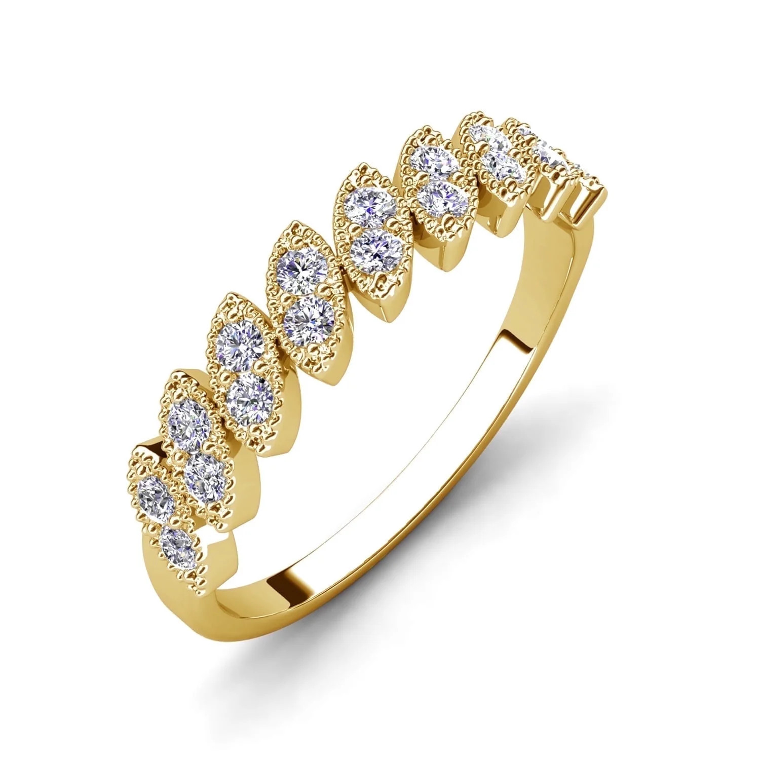 Cate & Chloe Tori 18k Yellow Gold Plated Ring with Round Cut Swarovski Crystals, Gift for Women | Walmart (US)